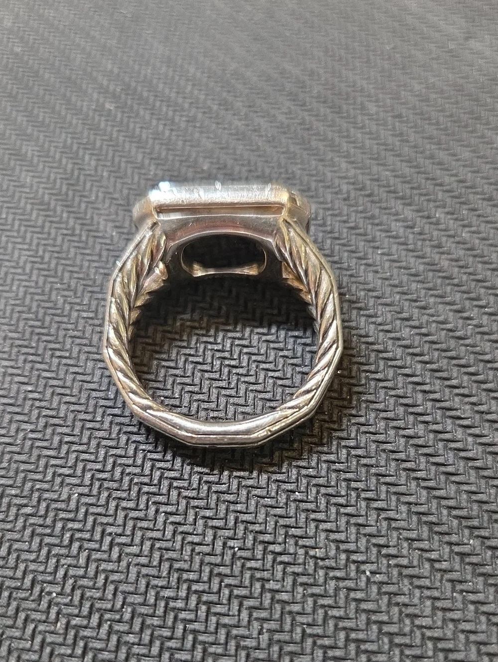 David Yurman Novella Ring, Praisiolite Center Stone With Diamond Halo